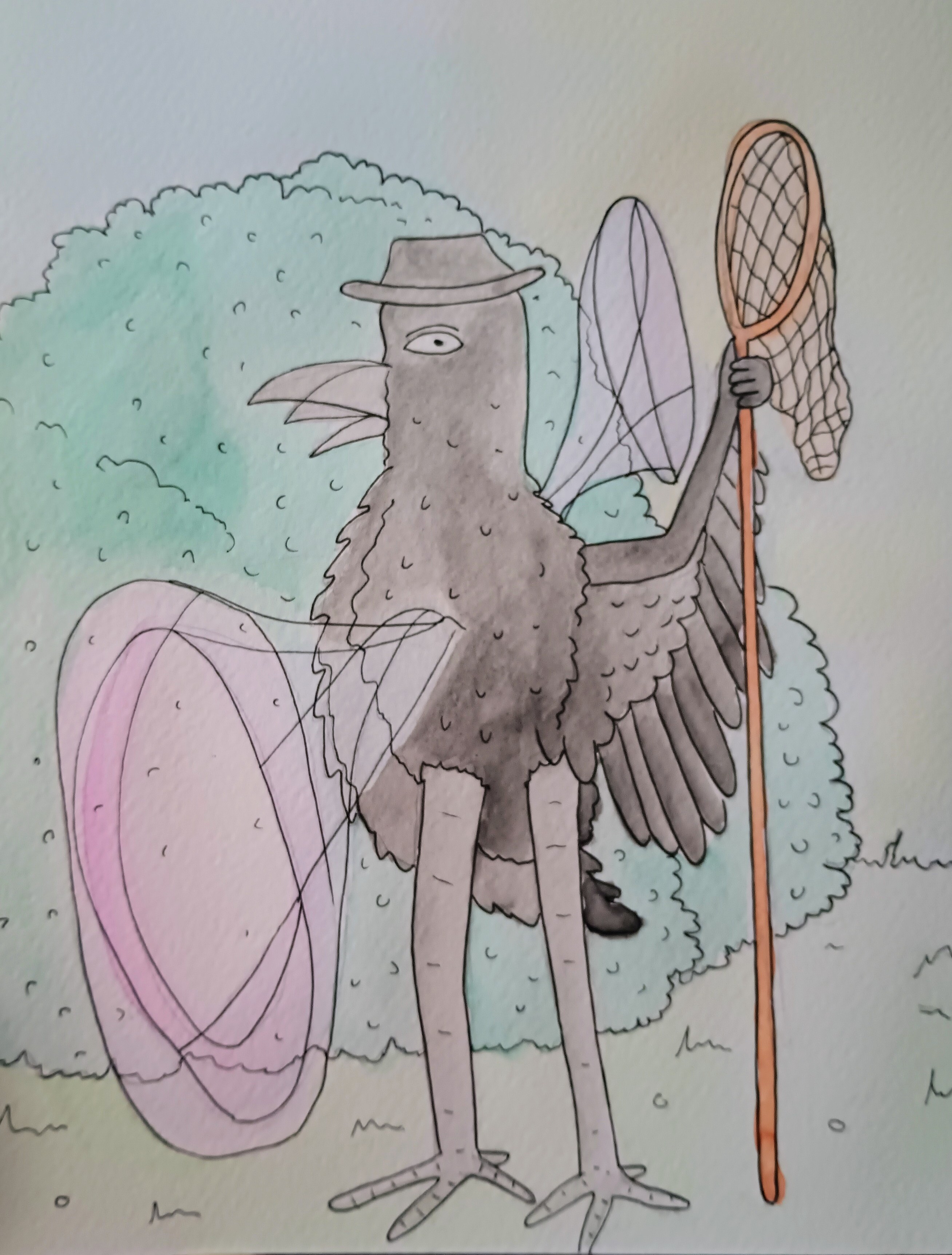 I saw a raven (by a bush)